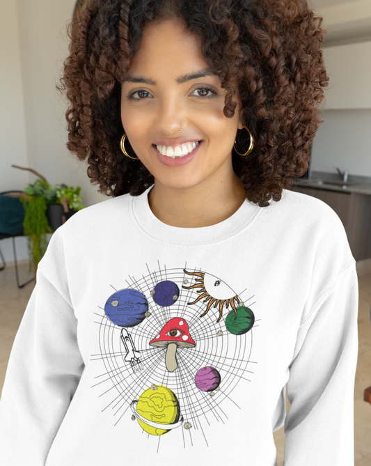 Interstellar Fungi Trip Crewneck Sweatshirt